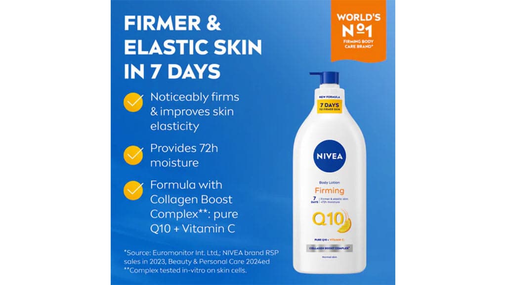 Nivea Q10 Body Lotion Firming 625 ml - Thumbnail 2